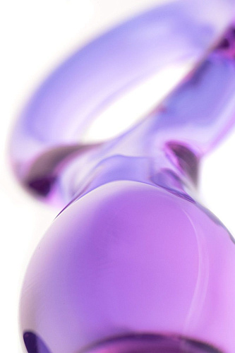 Нежно-фиолетовый стеклянный фаллоимитатор с ручкой-кольцом Sexus 912246 (12 см)