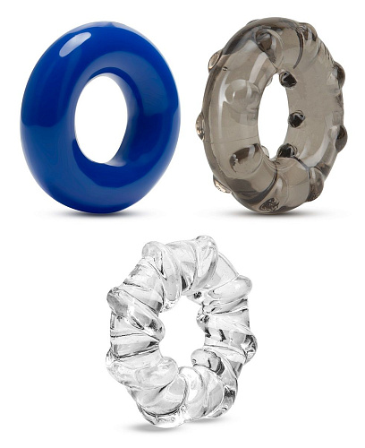 Набор из 3 эрекционных колец Blush Novelties Triple Stretch 3 Pack Cock Rings BL-00369