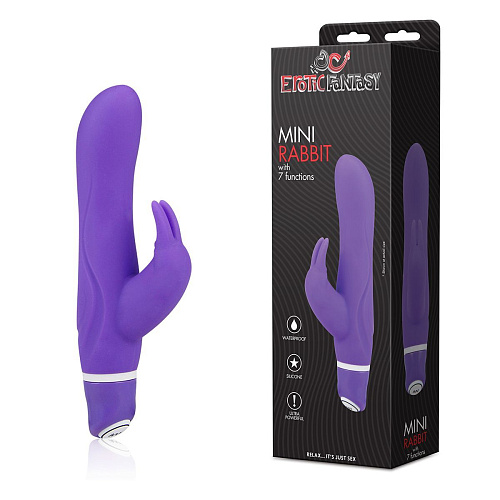 Фиолетовый силиконовый вибратор со стимулятором клитора Erotic Fantasy HT-R5-PUR (21 см)