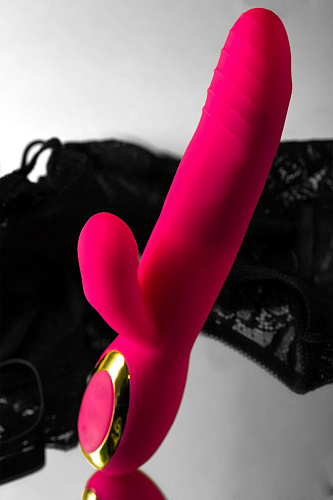 Розовый вибратор с подогревом для двойной стимуляции JOS NEGA  783021 (22 см)