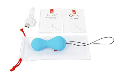Голубые вагинальные шарики Fun Toys Gballs2 App FT10134