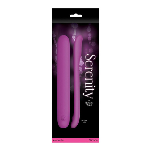 Плоский фиолетовый гнущийся вибромассажёр NS Novelties Serenity NSN-0204-15 (20,3 см)
