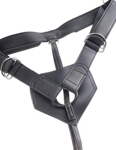 Страпон со съёмной чёрной насадкой Pipedream Harness King Cock 9 PD5624-23 (22,9 см)