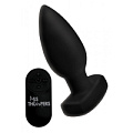 Чёрная анальная вибропробка с пультом ДУ XR Brands The Taper 10X AG389 (13 см)