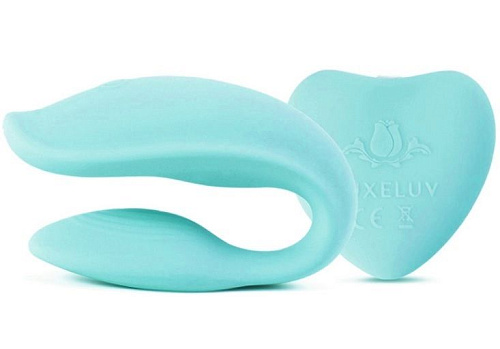 Вибратор для пар цвета мяты с двумя моторчиками LuxeLuv 2U mint
