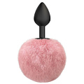Чёрная анальная пробка с розовым пушистым хвостиком Lola toys Fluffy 4017-02lola