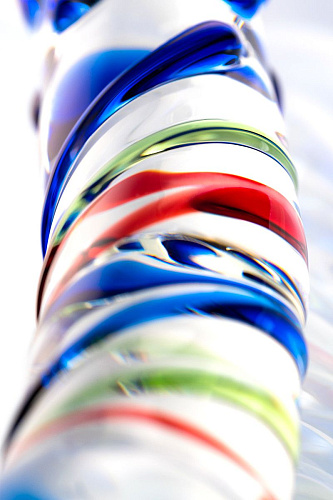 Стеклянный прозрачный фаллос с различным рельефом Sexus 912076