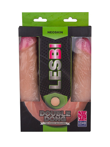 Двусторонний фаллос телесного цвета из неоскина LOVETOY (А-Полимер) Lesbi 051303 (47,8 см)