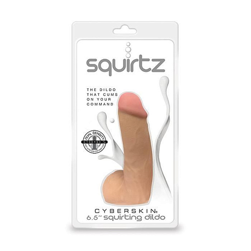 Телесный фаллоимитатор с функцией семяизвержения Topco Sales Squirtz CyberSkin 6.5 Squirting Dildo 1115203 (16,5 см)