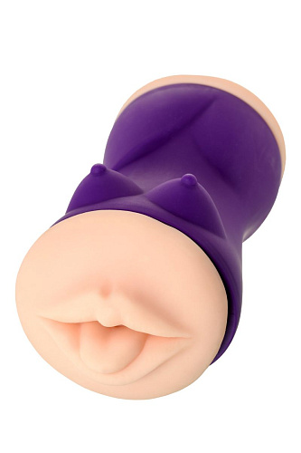 Двухсторонний мастурбатор телесного цвета в фиолетовой колбе JOS YARA  784004