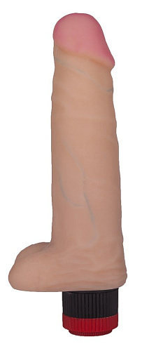 Вибратор с мошонкой и розовой головкой телесного цвета LOVETOY (А-Полимер) Android Style 001302 (17,5 см)