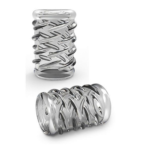 Прозрачная насадка с объёмными чёрточками Blush Novelties STAY HARD COCK SLEEVE 06 CLEAR BL-00602