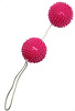 Розовые вагинальные шарики с шипами на шнурке Eroticon 30349