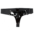 Чёрные лаковые трусики для страпона БДСМ арсенал 52002ars