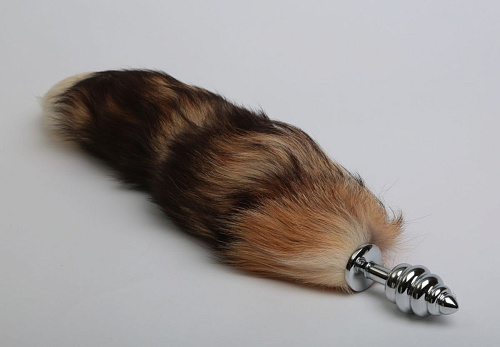 Серебристая анальная пробка с хвостом 4sexdreaM «Королевская лиса» 47077-5