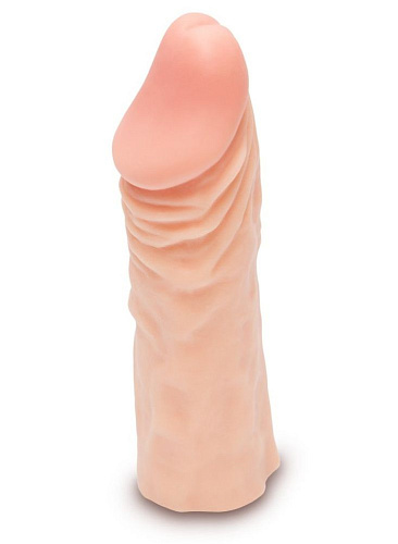 Насадка для члена фаллической формы из био-кожи телесного цвета Пикантные штучки DP02026k