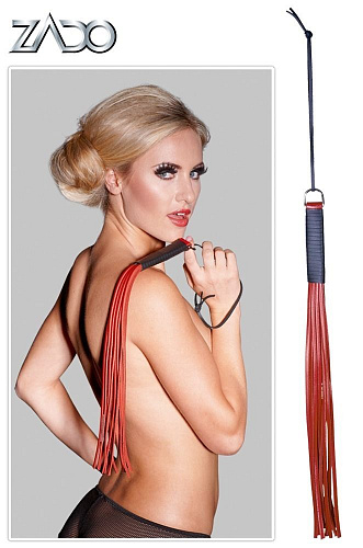 Красная кожаная плётка Orion 2040271 3000 (43 см)