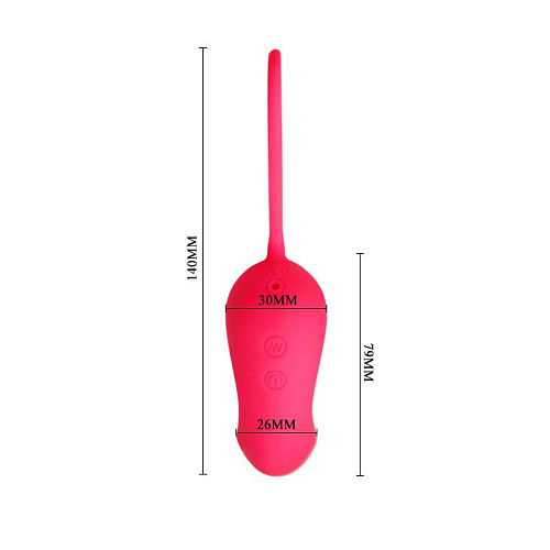 Розовый вибромассажёр с петелькой для извлечения Baile Carey BI-014238