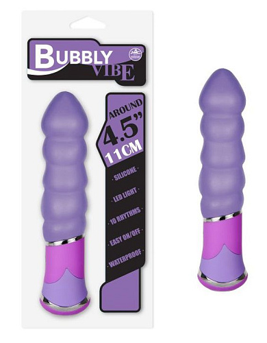 Фиолетовый вибратор с рельефом NMC FPBG082B00-022 (11,4 см)