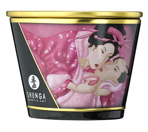 Массажная свеча с ароматом розы Shunga Rose Petals 4500