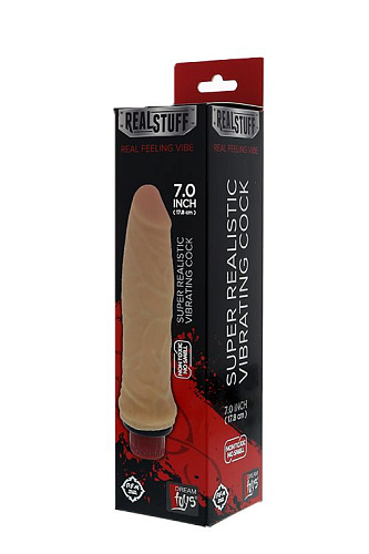 Вибратор-реалистик телесного цвета Dream Toys REALSTUFF REAL FEELING VIBE 7INCH FLESH 21053 (17,8 см)