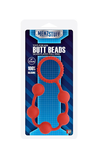 Красная анальная цепочка Dream Toys MENZSTUFF BUTT BEADS 20905 (23 см)