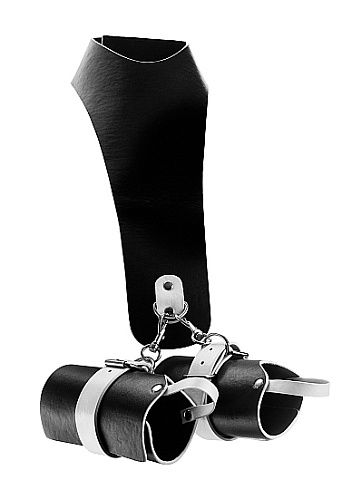 Черный кожаный бандаж с оковами Shots Media BV BAD011