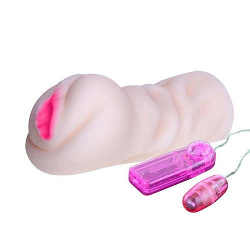 Рельефный,телесного цвета мастурбатор с вибрацией Baile BM-009154