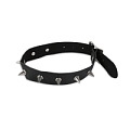Чёрный узкий ошейник с шипами Пикантные штучки DP540