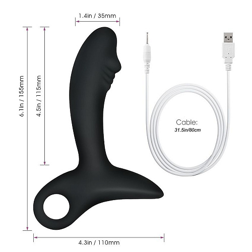 Чёрный силиконовый анальный вибромассажёр Erokay EK-2506