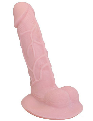 Телесный фаллоимитатор на присоске с мошонкой Eroticon Macho 30041 (18 см)