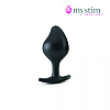 Чёрная пробка с возможностью подключения к электростимулятору MyStim Rocking Vibe S 46272 (9,7 см)