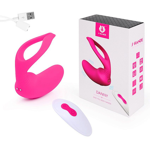 Ярко-розовый вибростимулятор для пары S-HANDE Danny SHD-S144