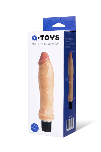 Телесный вибратор с увеличенной верхней частью A-toys 863001 (19 см)