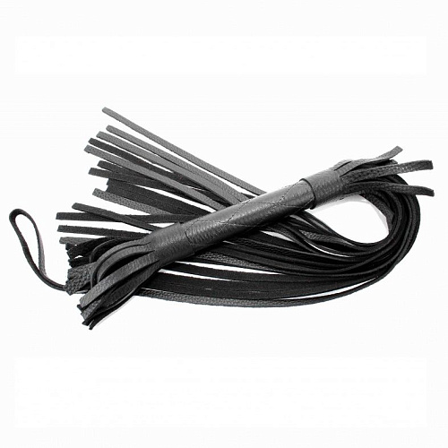 Чёрная плётка из натуральной кожи БДСМ арсенал 54005