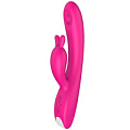 Ярко-розовый вибромассажёр-кролик Dream Toys TAPPING BUNNY 21581 (21,3 см)