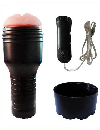 Телесный мастурбатор-попка в футляре с вибрацией Hustler 37014-1