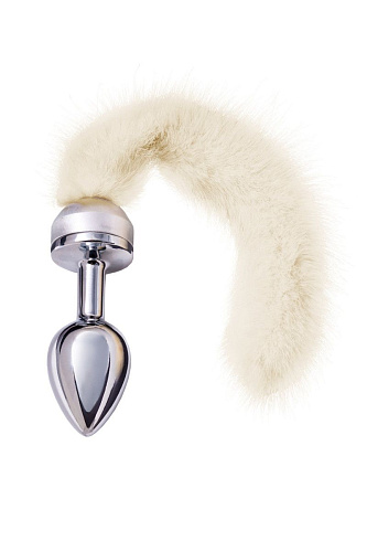 Малая анальная втулка с белым хвостом ToyFa 712022 (8,5 см)