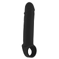 Чёрная удлиняющая насадка Shots Media BV Stretchy Penis Extension No.31 SON031BLK