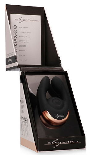 Чёрный клиторальный стимулятор Shots Media BV Fancy ELE006BLK (9,8 см)