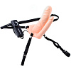 Двойной страпон с вибрацией Pipedream Double Penetrator Vibrating Hollow Strap-On PD3385-21