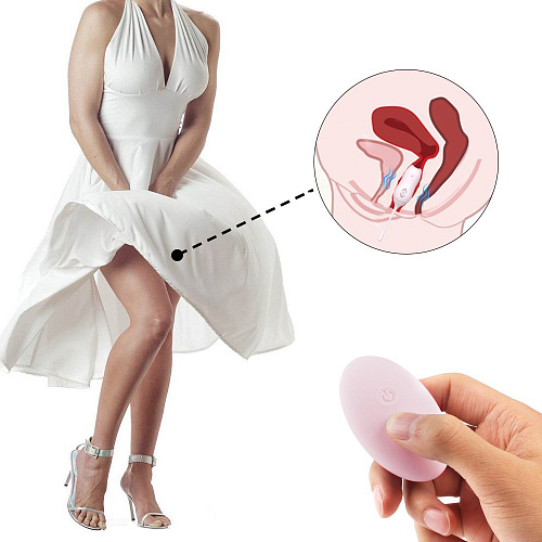 Нежно-розовое виброяйцо с пультом ДУ S-HANDE MiaoU SHD-S080-2