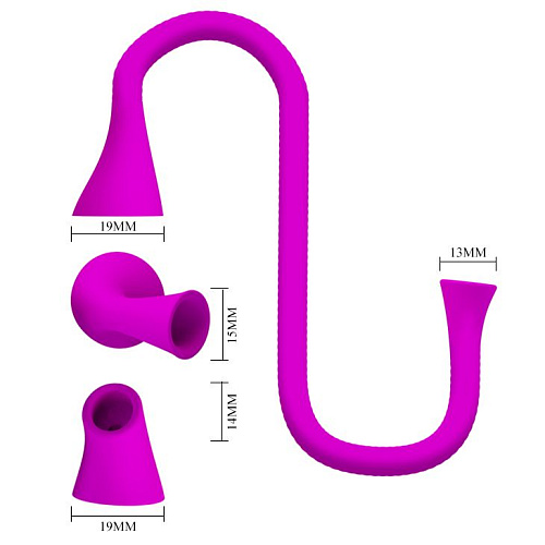 Двусторонний стимулятор лилового цвета с вибрацией и функцией всасывания Baile Romance 3-in-1 MC25