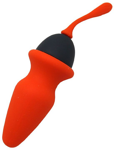 Оранжево-чёрная анальная пробка Eroticon 30490 (8 см)