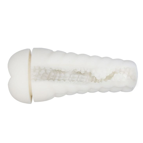 Мега-мастурбатор анус с вибрацией и голосом бело-золотистого цвета Baile Sally BM-00900T50-1