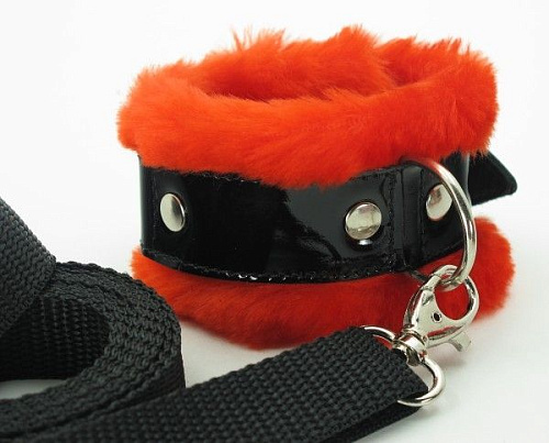 Набор на кровать с красным мехом BDSM Light БДСМ арсенал 760008ars