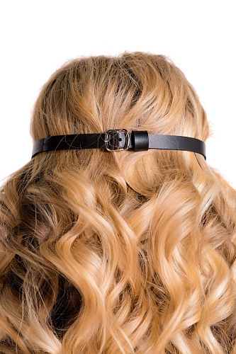 Чёрная кожаная маска кошечки ToyFa Cattie 470025