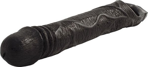 Фаллоудлинитель чёрного цвета Mister B TSX Scrotamax Extender MB726006 (33 см)