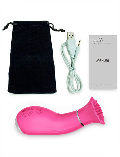 Розовый клиторальный вибратор с вращением Yuanse Betty B-0007B