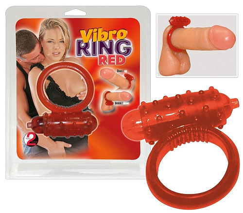 Красное эрекционное виброкольцо Orion Vibro Ring Red 0564354